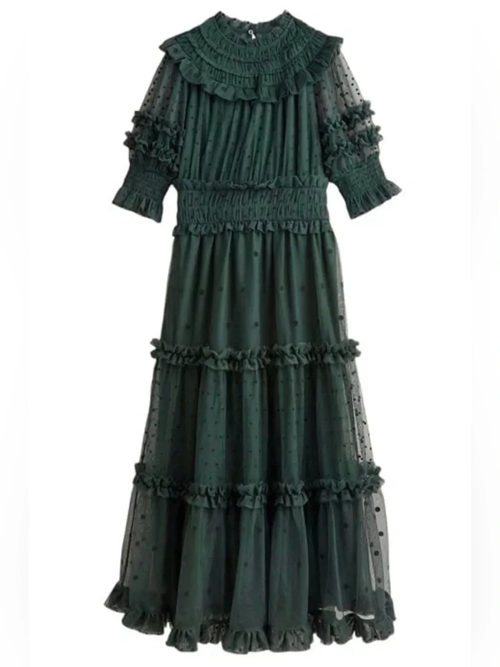 Boden polka dot tulle midi dress size 10P NWT D0361 green